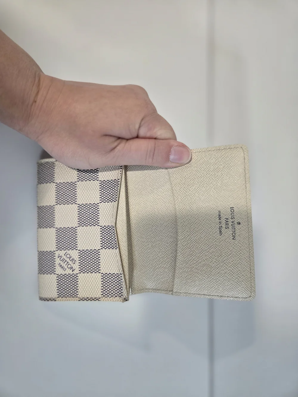 Louis Vuitton Damier Azur Compact Wallet - Cream/Blue